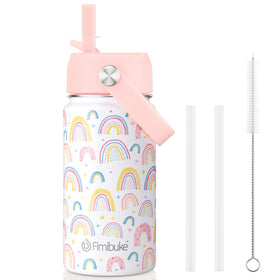 Fimibuke rainbow kids bottle front view highlighting bright color and easy-hold design
