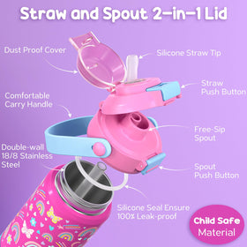 Fimibuke bottle straw feature enables smooth sipping on the go.
