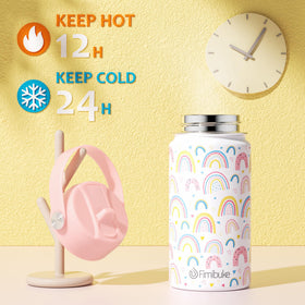 Fimibuke kids bottle wide mouth opening for easy refilling and ice cubes.