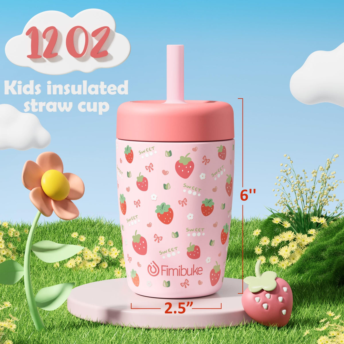 Fimibuke spill-proof straw prevents leaks during travel and playtime