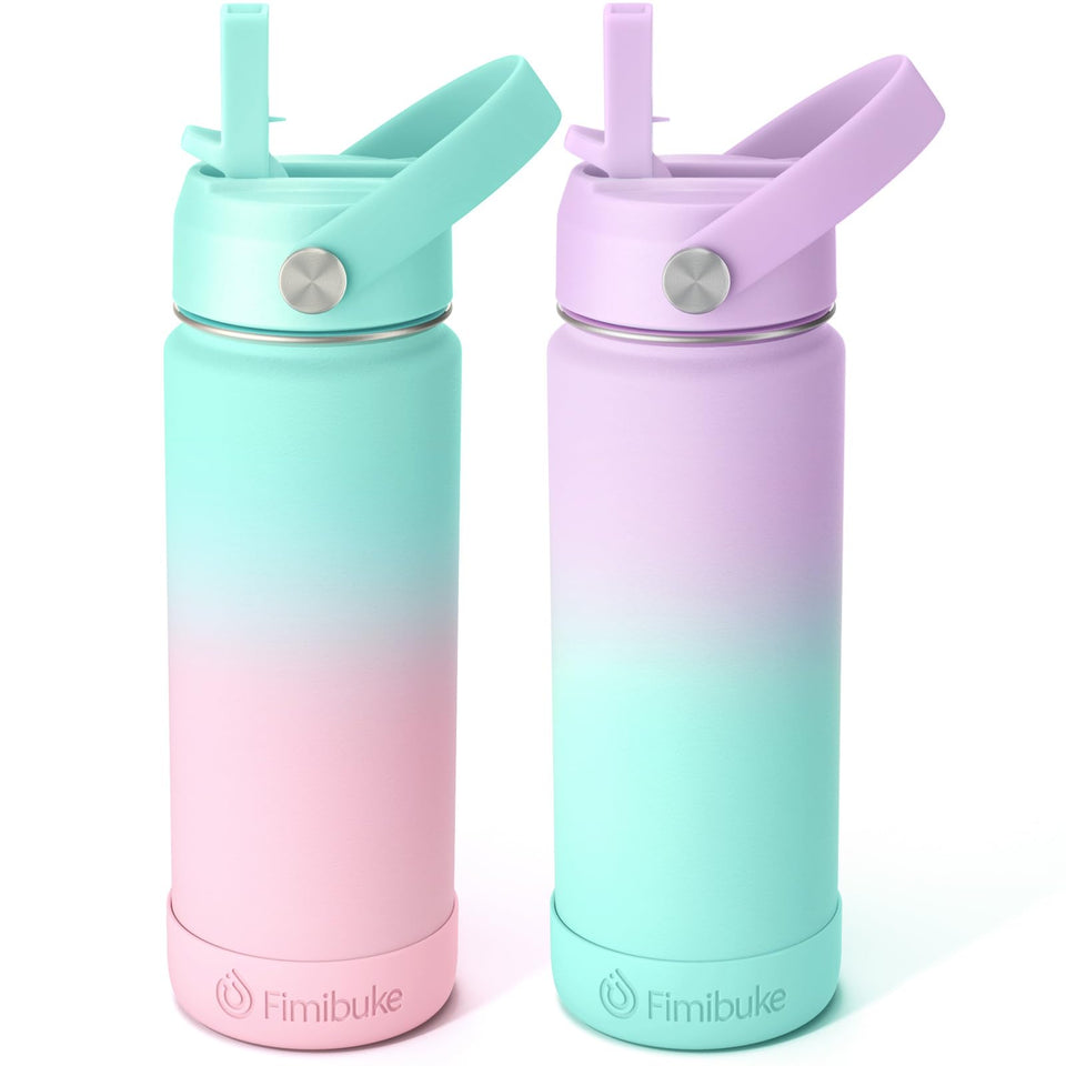 Fimibuke kids insulated bottle with candy pattern keeps drinks cold during play