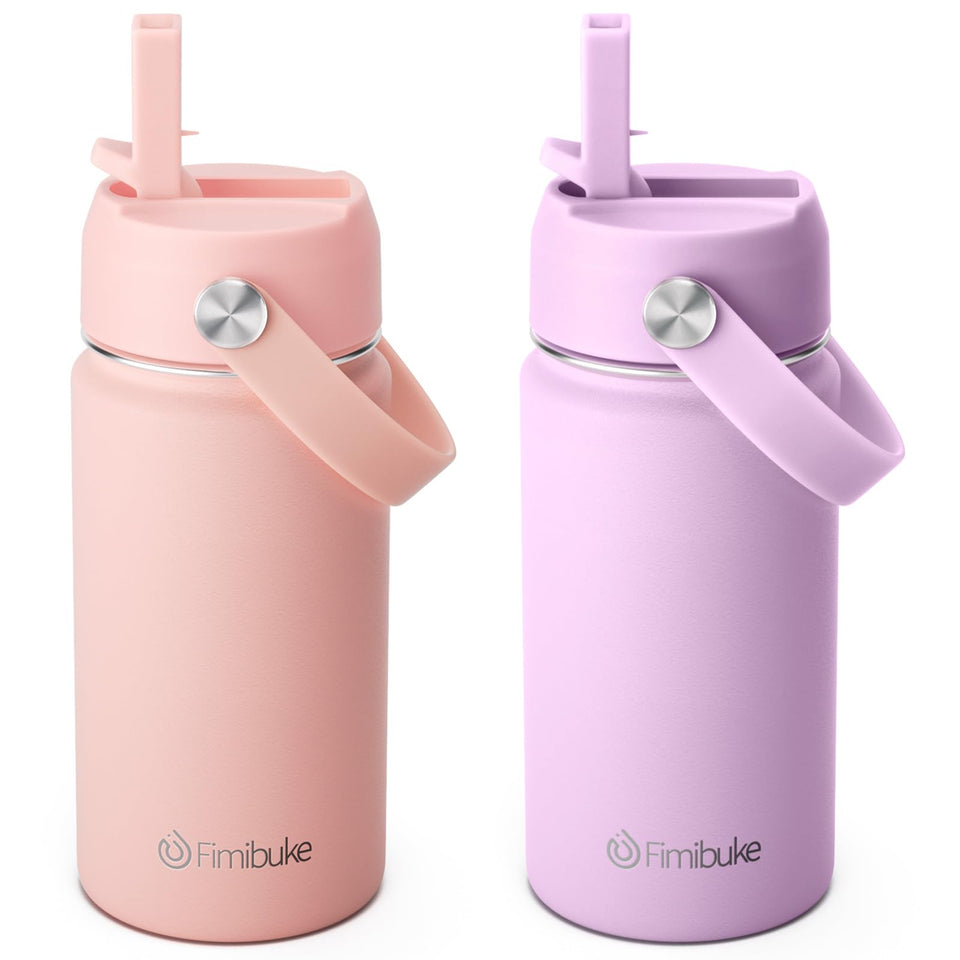 Fimibuke kids insulated water bottle in milky pastel body for on-the-go hydration