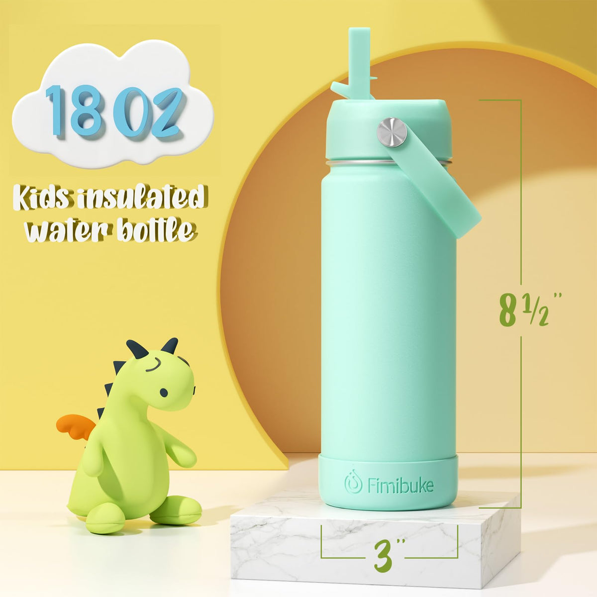 Fimibuke kids bottle held by child for on-the-go hydration.