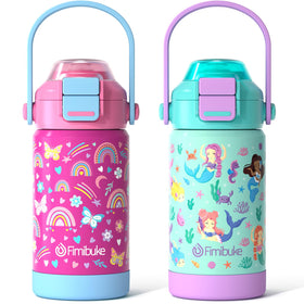 Fimibuke kids bottle with pop-open straw for easy sipping on the go.