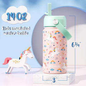 Fimibuke bottle with white dinosaur pattern supports hydration during play
