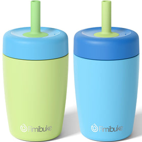 Fimibuke kids spill-proof cup with twist lid showing mess-free dining use