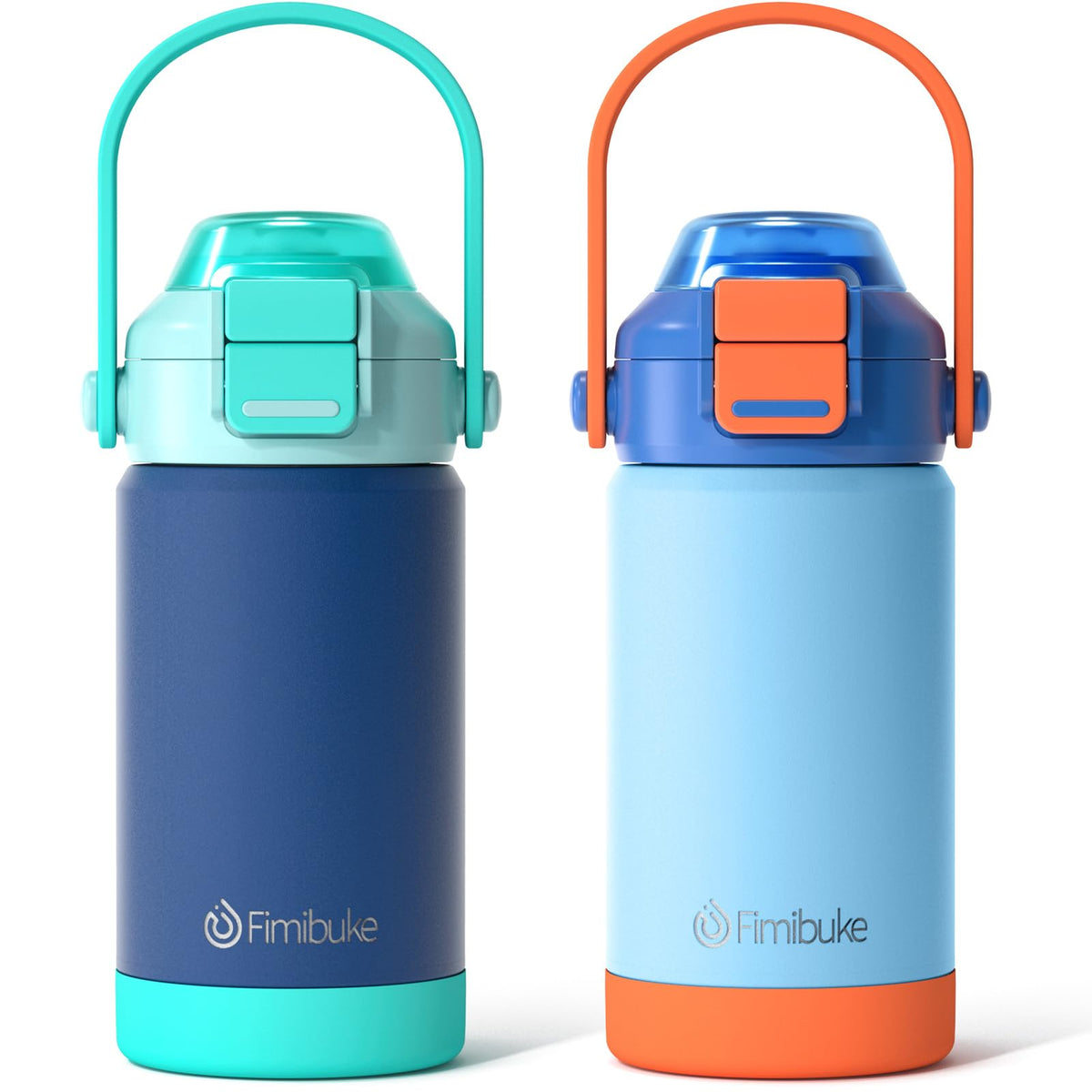 Fimibuke kids bottle with Sea World design, front view for travel-ready hydration