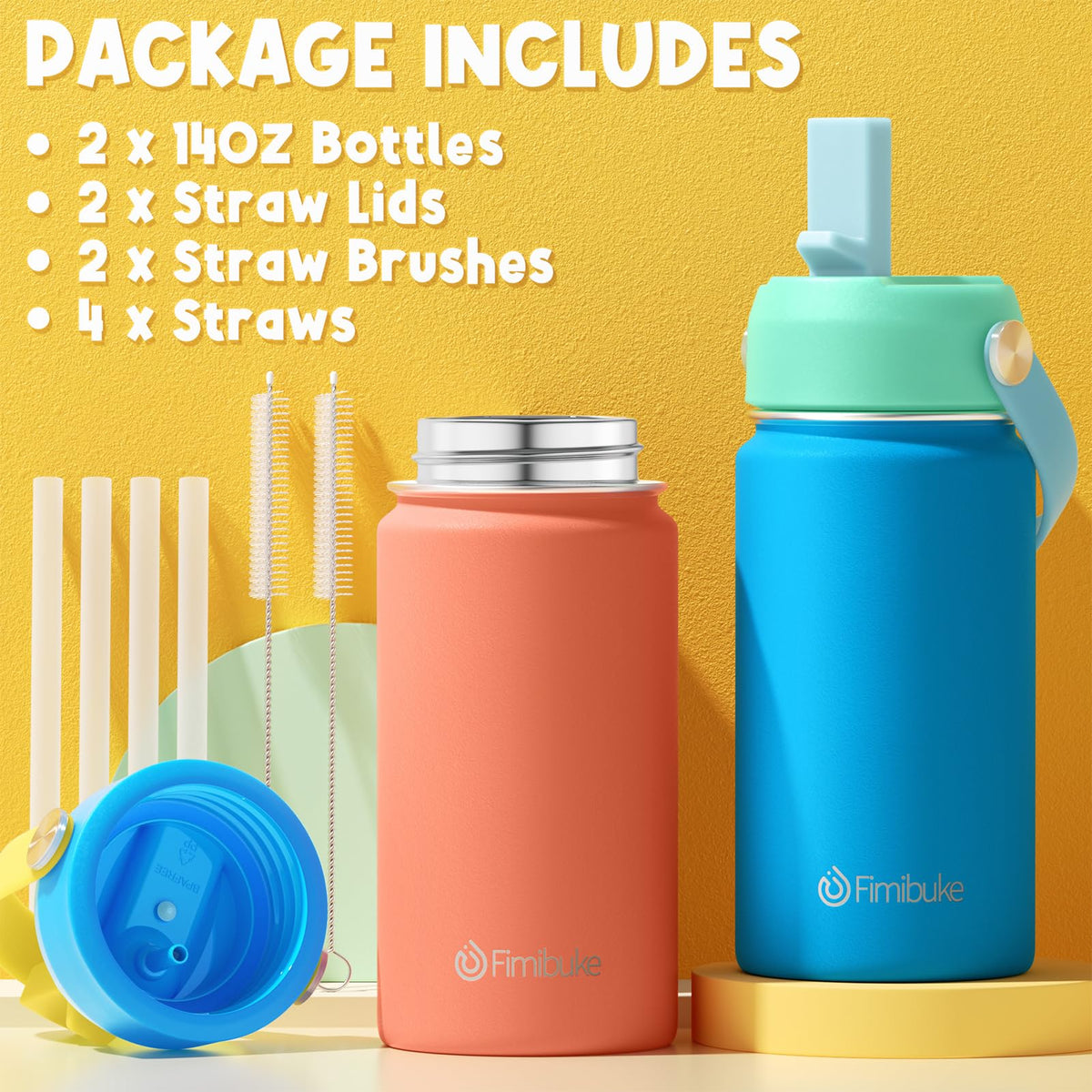 Fimibuke straw lid with wide handle for easy carrying