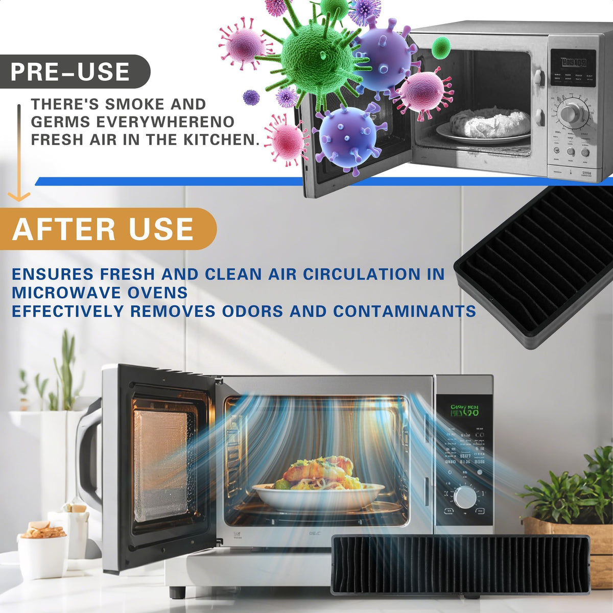 FIMXSD WB06X10807 charcoal filter, durable replacement for GE microwaves.