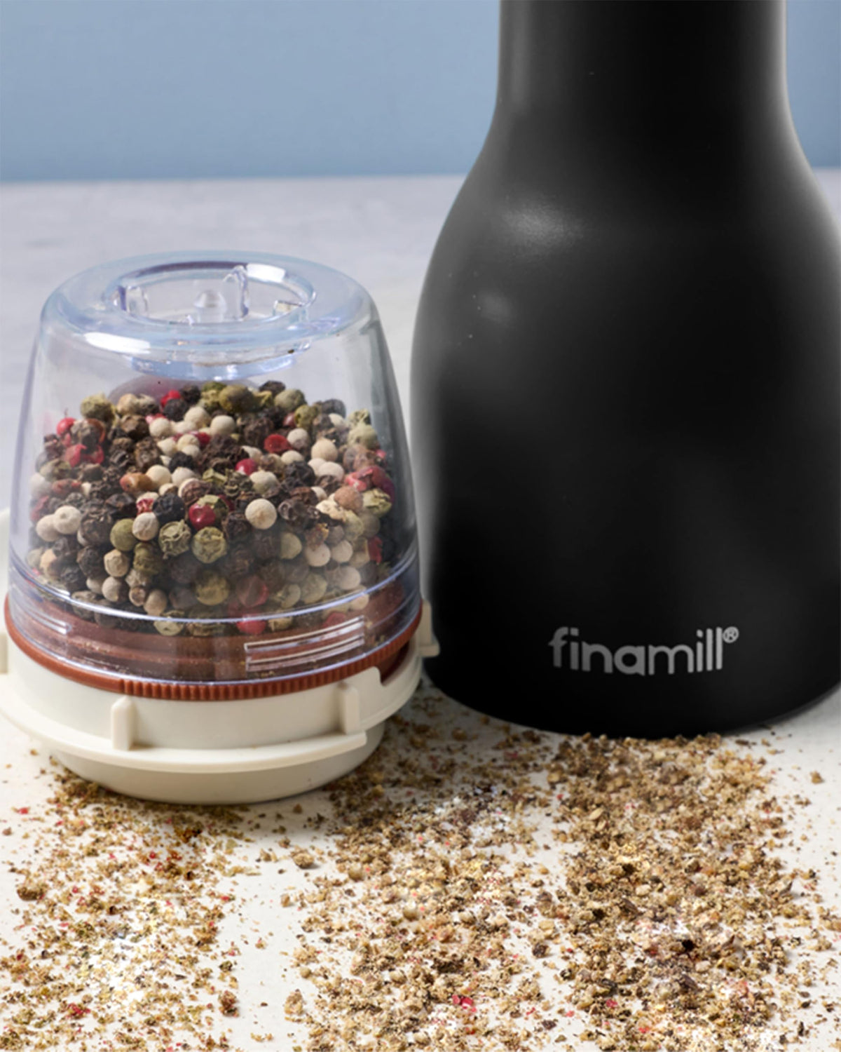 FinaMill interior with durable ceramic grinding elements for long-lasting use