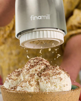 FinaMill Grater Pod grating whole nutmeg for fresh aroma