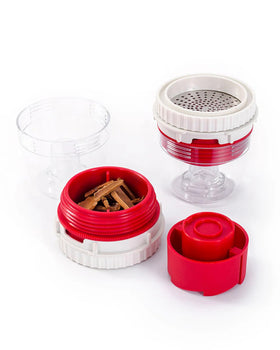 FinaMill Grater Pod being filled through wide opening for mess-free filling