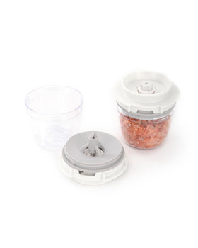 FinaMill wide-refill-opening pod enables mess-free filling and faster spice loading.