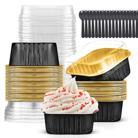 Findful 10oz mini cake pans with lids ready for safe storage and transport.