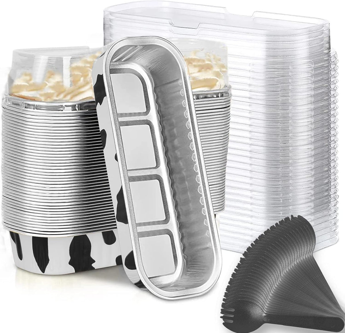 Findful 50-pack pans with spoons, perfect for batch baking and serving.
