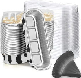 Findful 50-pack pans with spoons, perfect for batch baking and serving.