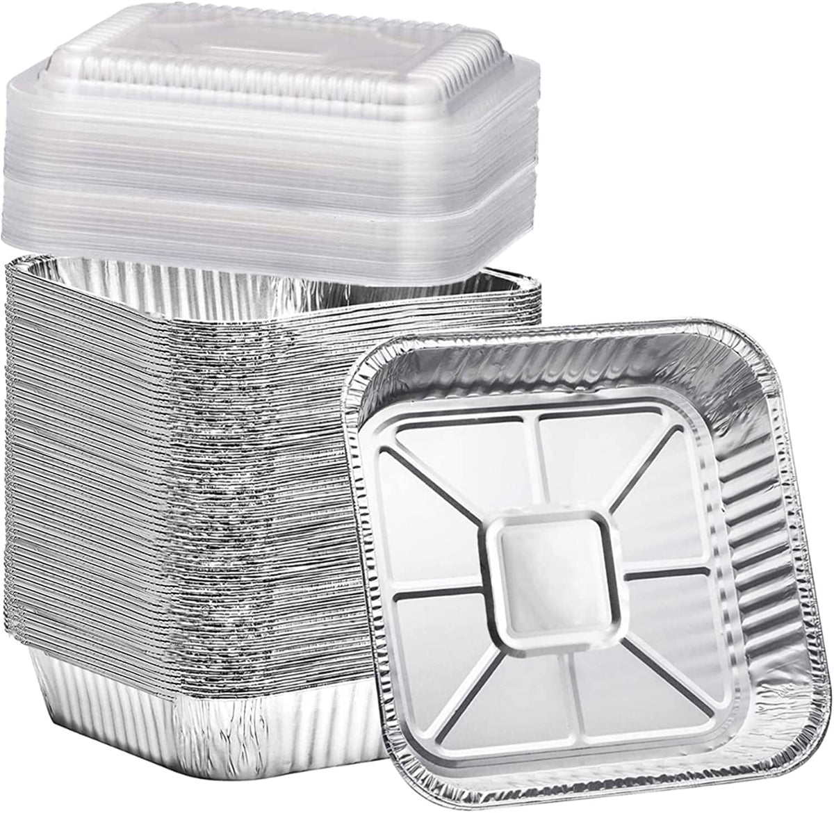 Findful 8x8 aluminum pan with clear lid for oven-ready baking and easy serving.