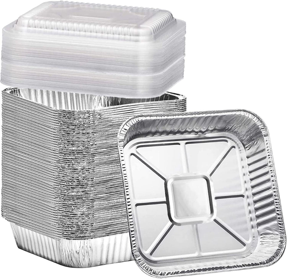 Findful 8x8 aluminum pan with clear lid for oven-ready baking and easy serving.
