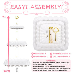 Findful dessert stand plates in 6/8/10 inch sizes for varied treats