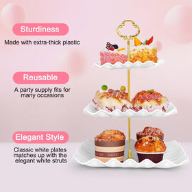 Findful space-saving dessert stand maximizes table space for displays