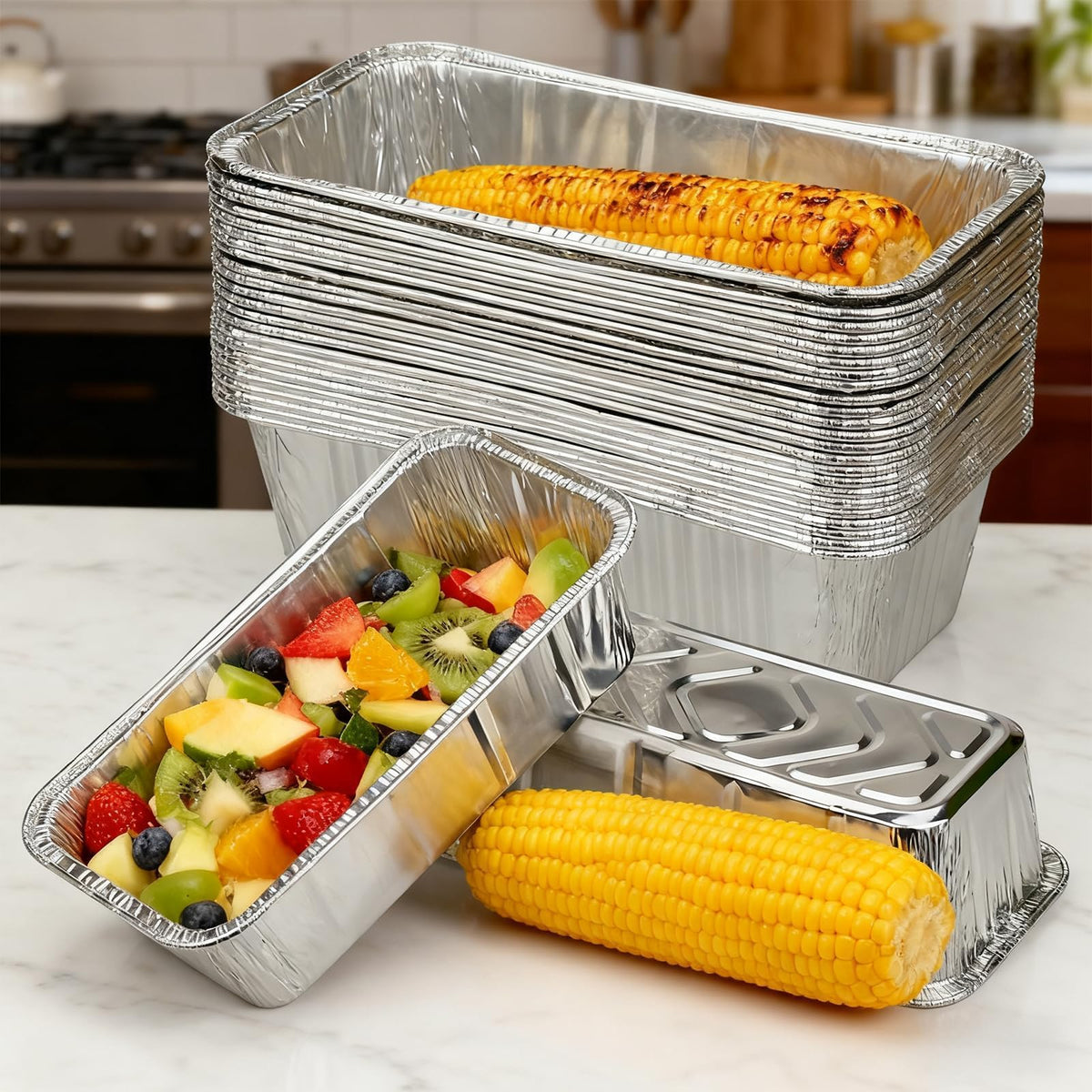 Findful disposable loaf pans with easy cleanup after baking.