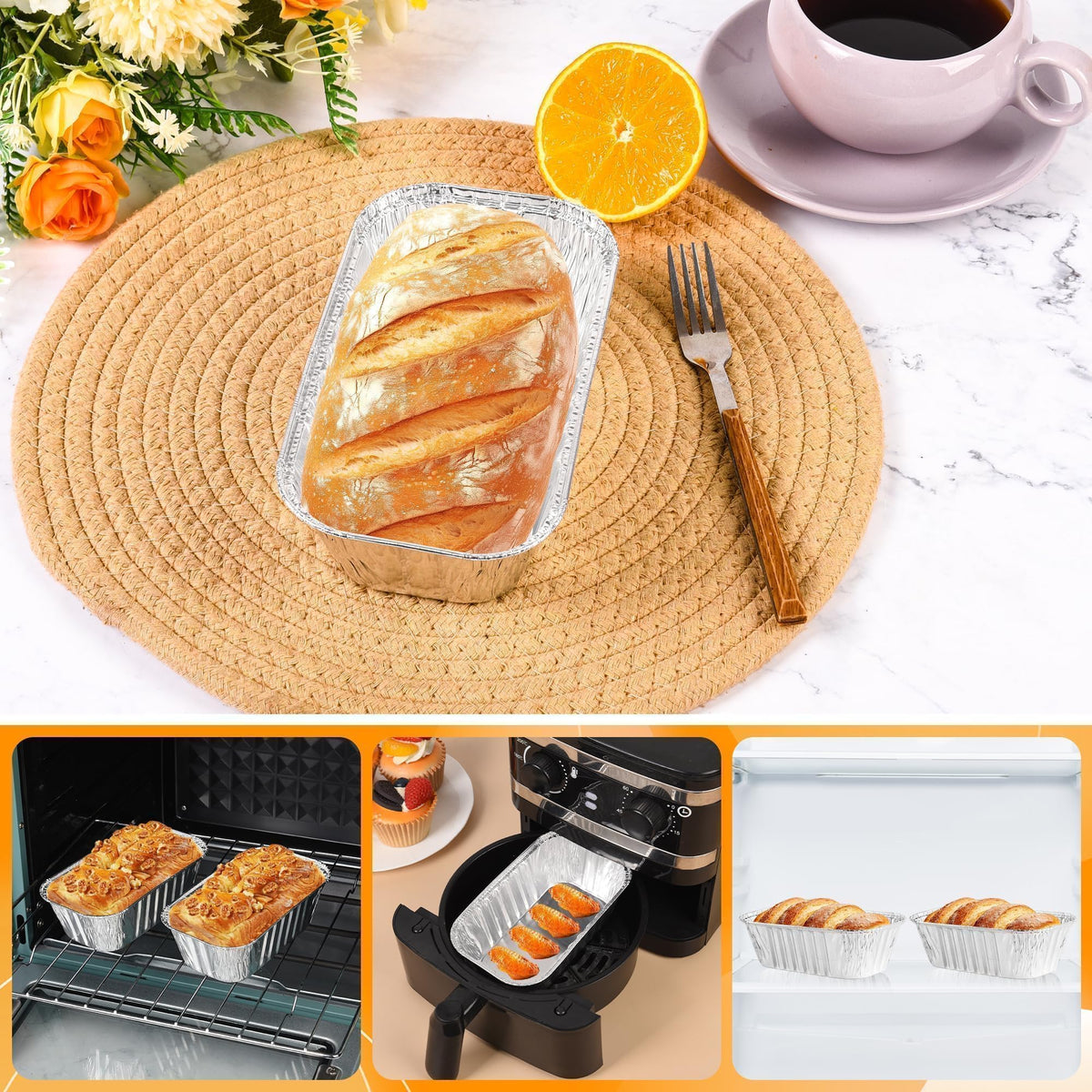 Findful freezer-safe mini loaf pans ideal for leftovers and storage