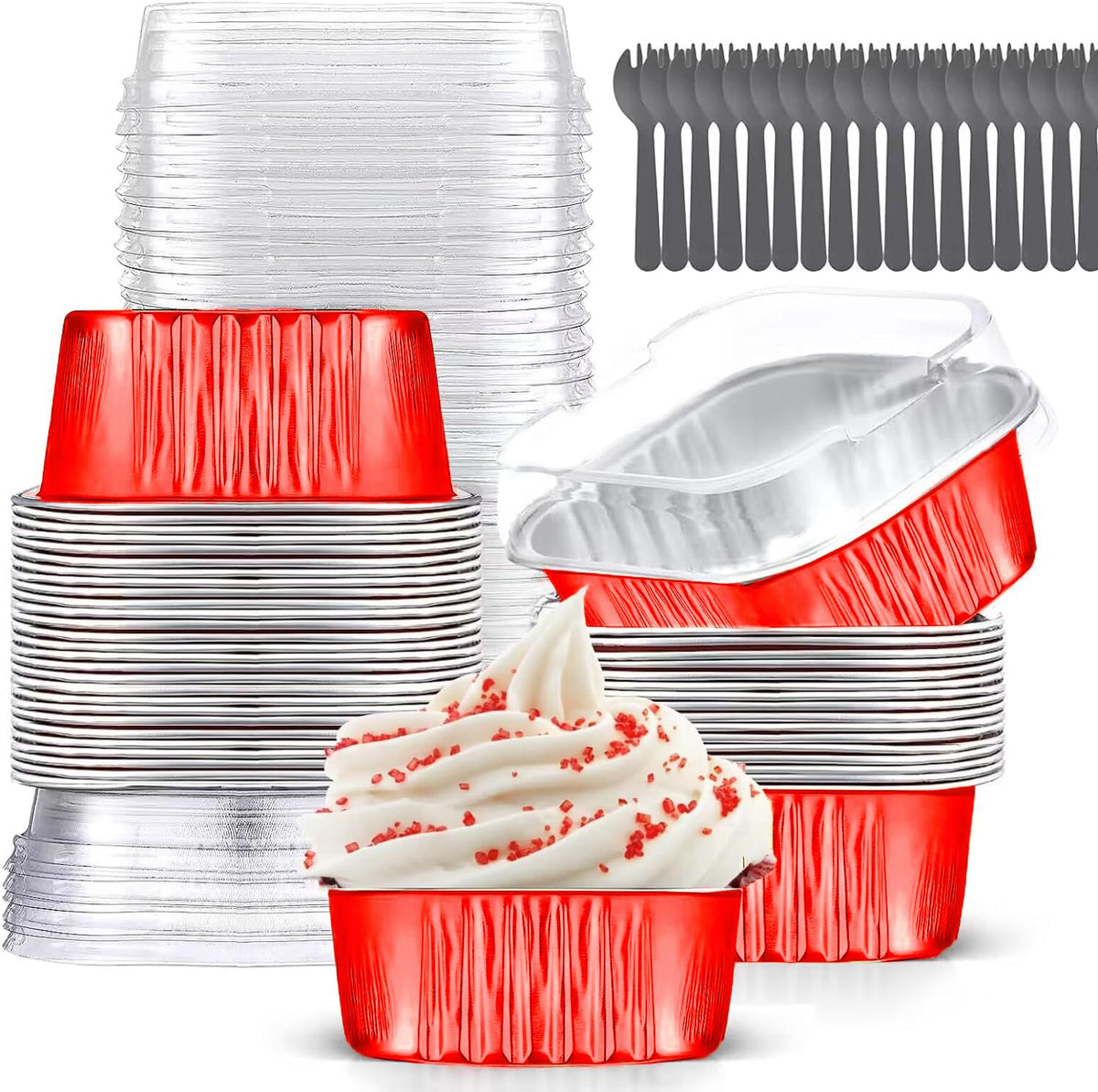 Findful mini cake pans with lids showing 10oz capacity for mess-free transport