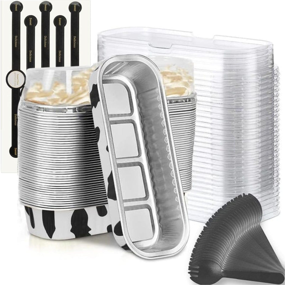 Findful mini loaf pan with lid and spoon, front view, even heating.