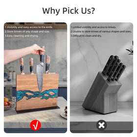 Findking double-sided magnets securely grip knives of various sizes