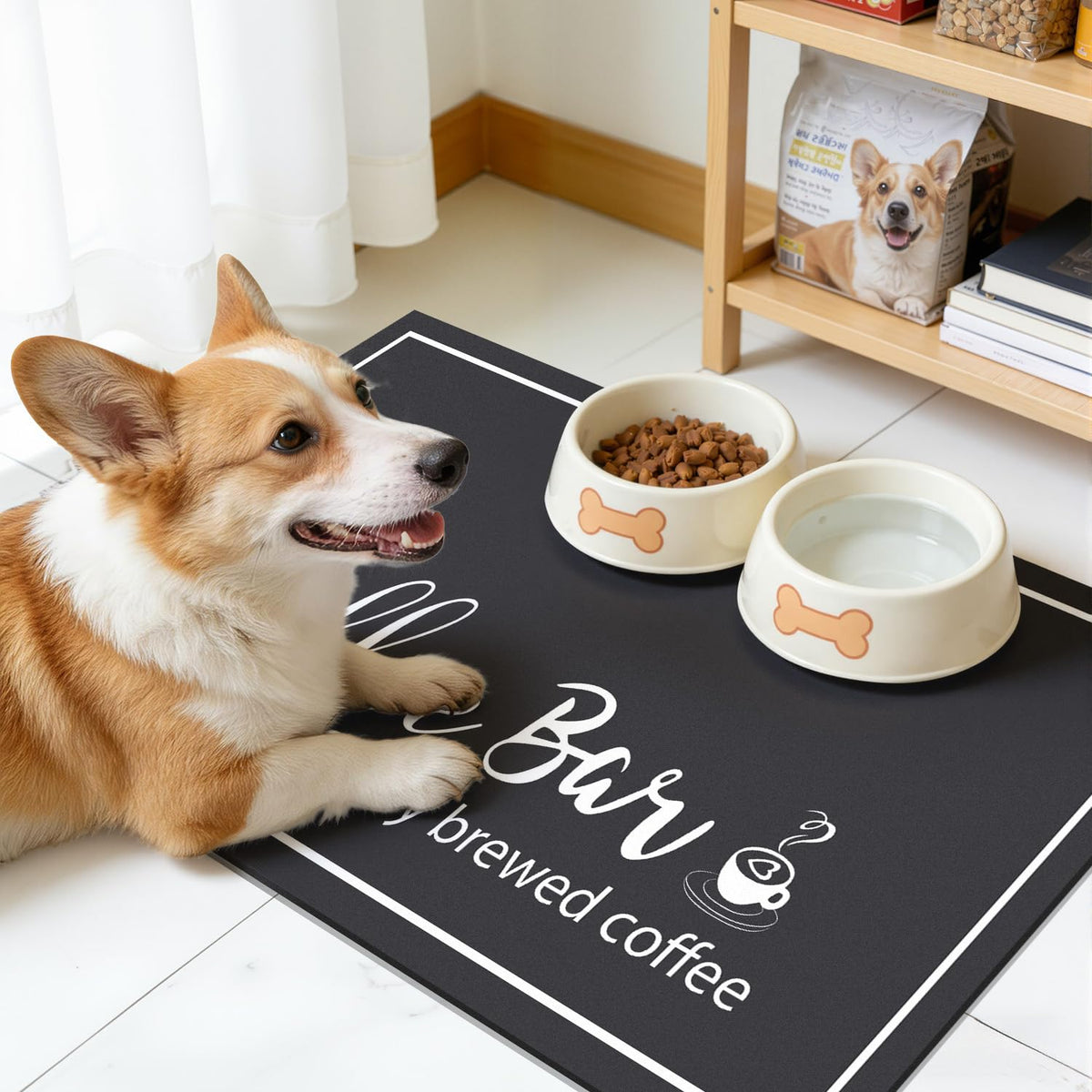 Findosom cut-to-fit dish mat adapts to any counter space for a tidy kitchen.