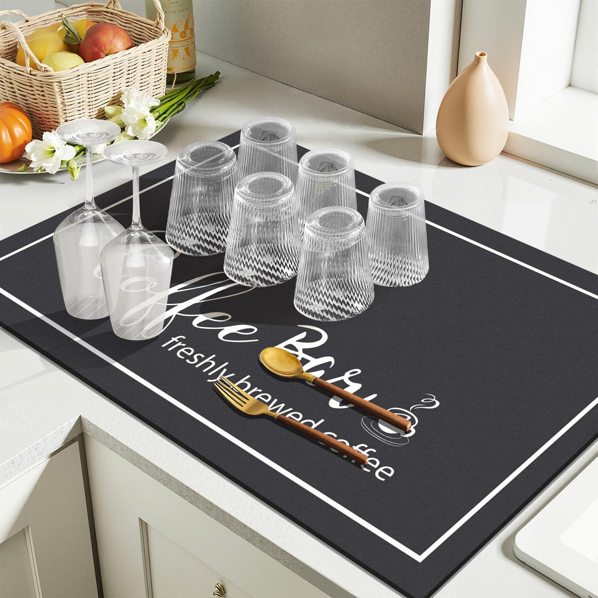 Findosom kitchen drying mat easy to roll and store.