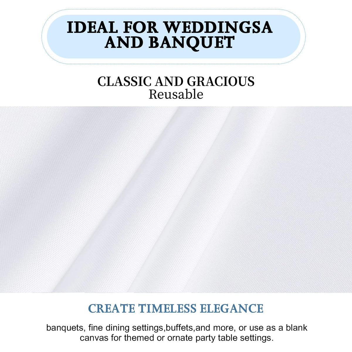 FindYou tablecloth wrinkle-resistant setup preserves a crisp look through events.