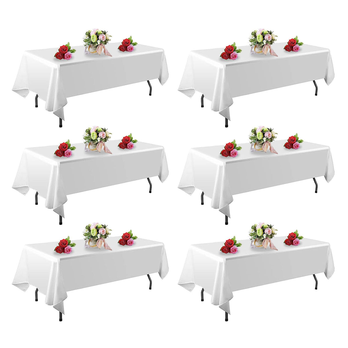 FindYou white tablecloth 60x102 rectangle, ideal for parties and easy cleanup.