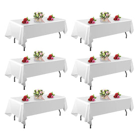 FindYou white tablecloth 60x102 rectangle, ideal for parties and easy cleanup.
