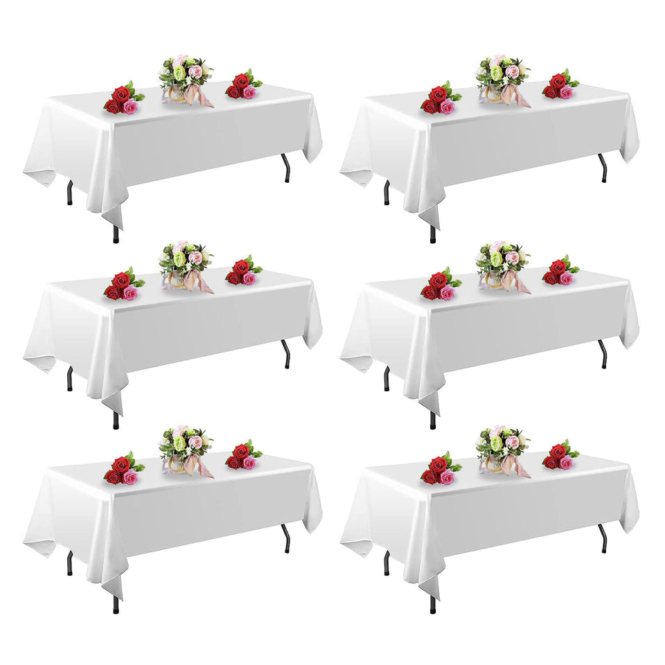 FindYou white tablecloth 60x102 rectangle, ideal for parties and easy cleanup.