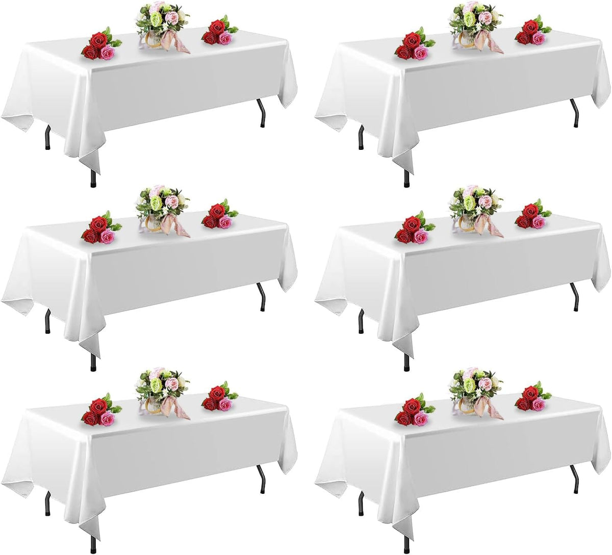 FindYOU white tablecloth 60x126 seamless for a clean, elegant 6ft setup