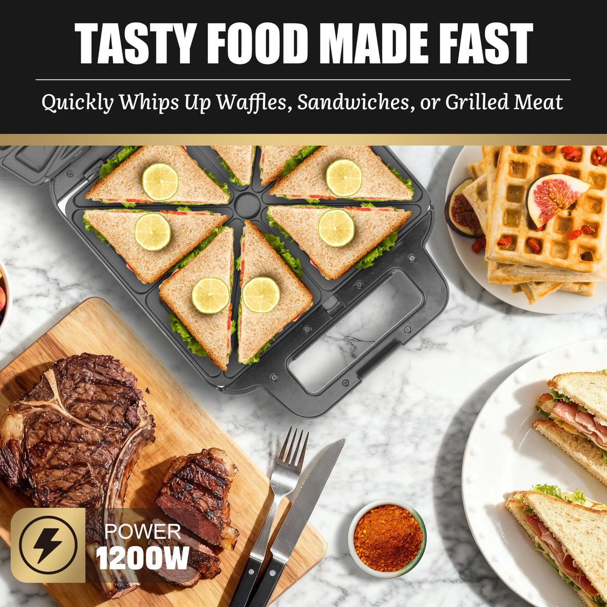 FineMade 3-in-1 panini grill press perfect for quick sandwiches.