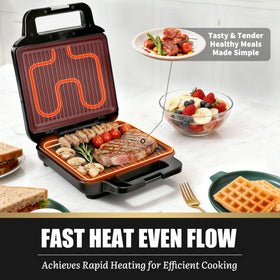 FineMade electric griddle provides large capacity for family breakfasts.