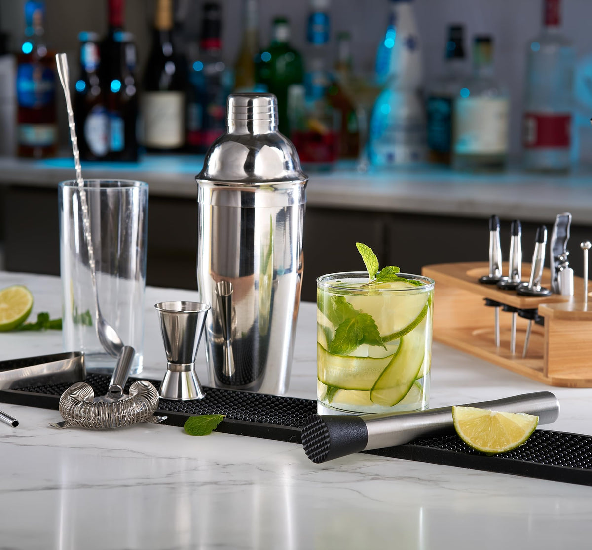 FineDine pourers and bottle opener ready for serving drinks