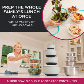 FineDine nesting bowls stacked to save cabinet space.