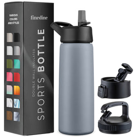 FineDine triple-walled bottle with straw for all-day cooling.