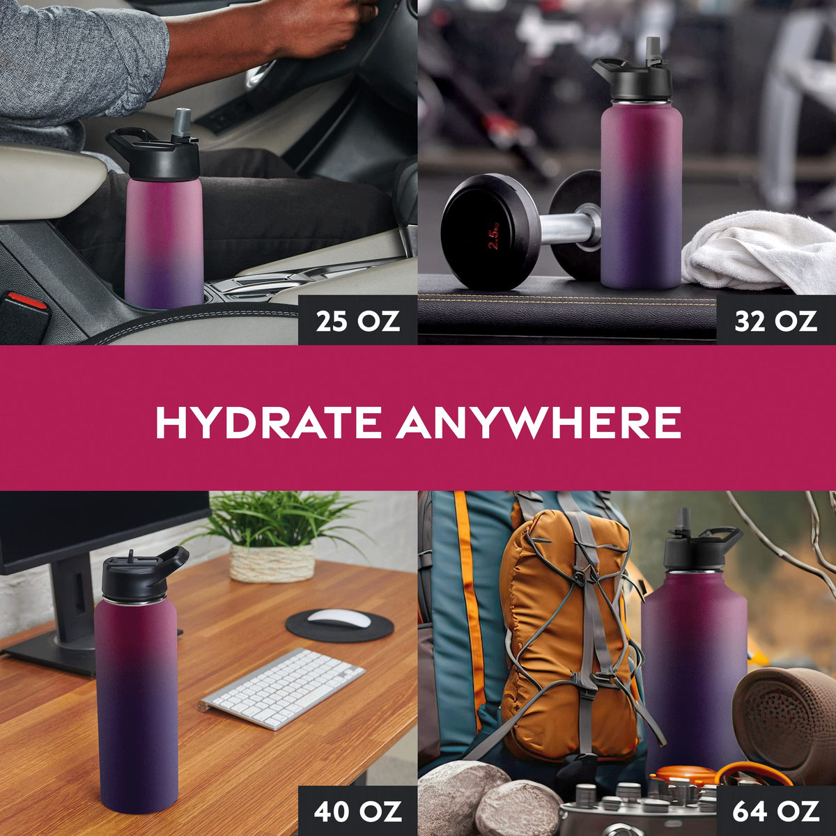 FineDine water bottle in dreamy purple color for stylish hydration.