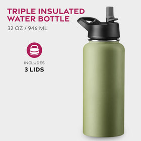 FineDine bottle with straw lid for cold beverages during workouts.