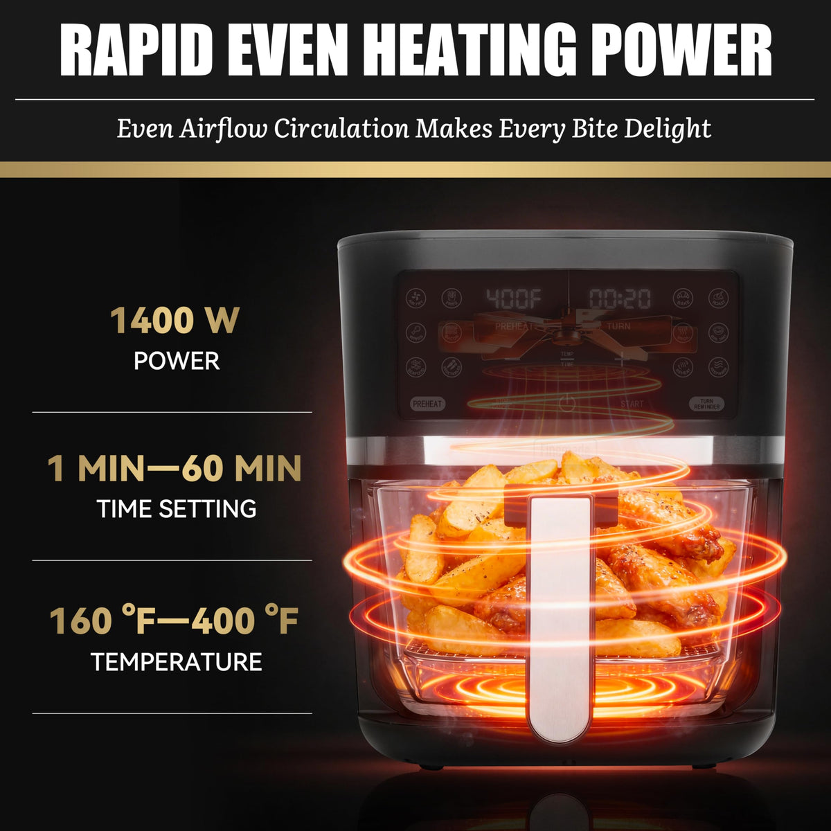 FineMade 12-in-1 glass air fryer reveals 4.5-quart capacity