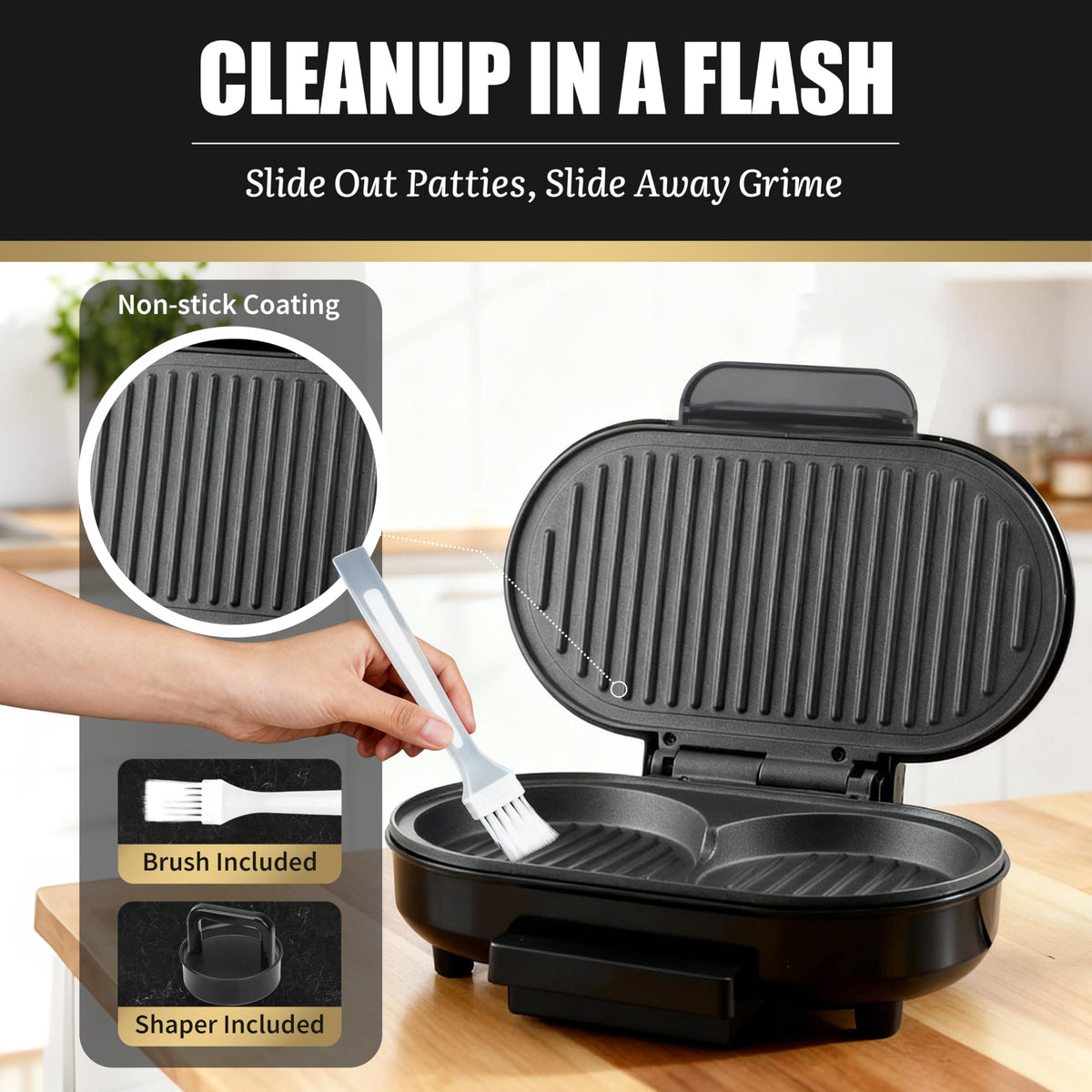 FineMade Double Mini Grill Maker breakfast sandwiches toasted quickly for mornings.