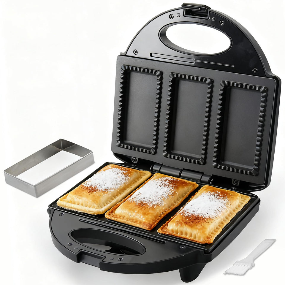 FineMade electric mini pocket pie maker with crust cutter for precise crust sizing