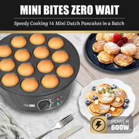 FineMade mini pancake maker dials close-up for browning control