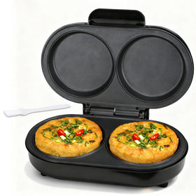 FineMade Omelette Maker dual plates top view; cooks two omelets evenly.