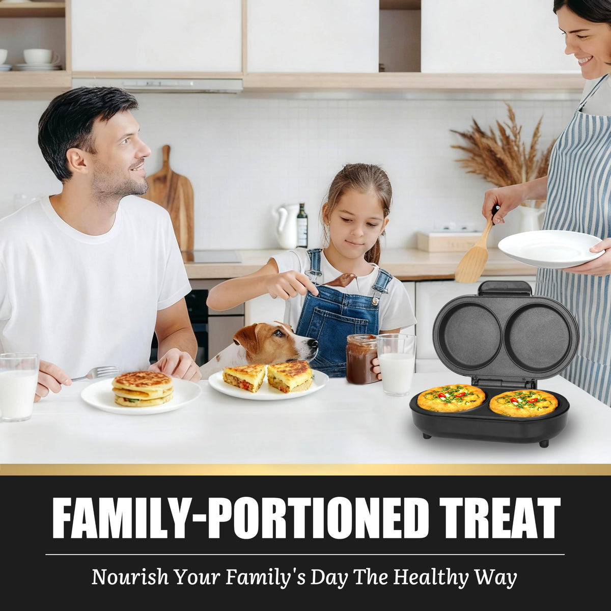 Nonstick surface enables easy cleanup after cooking with FineMade Omelette Maker.