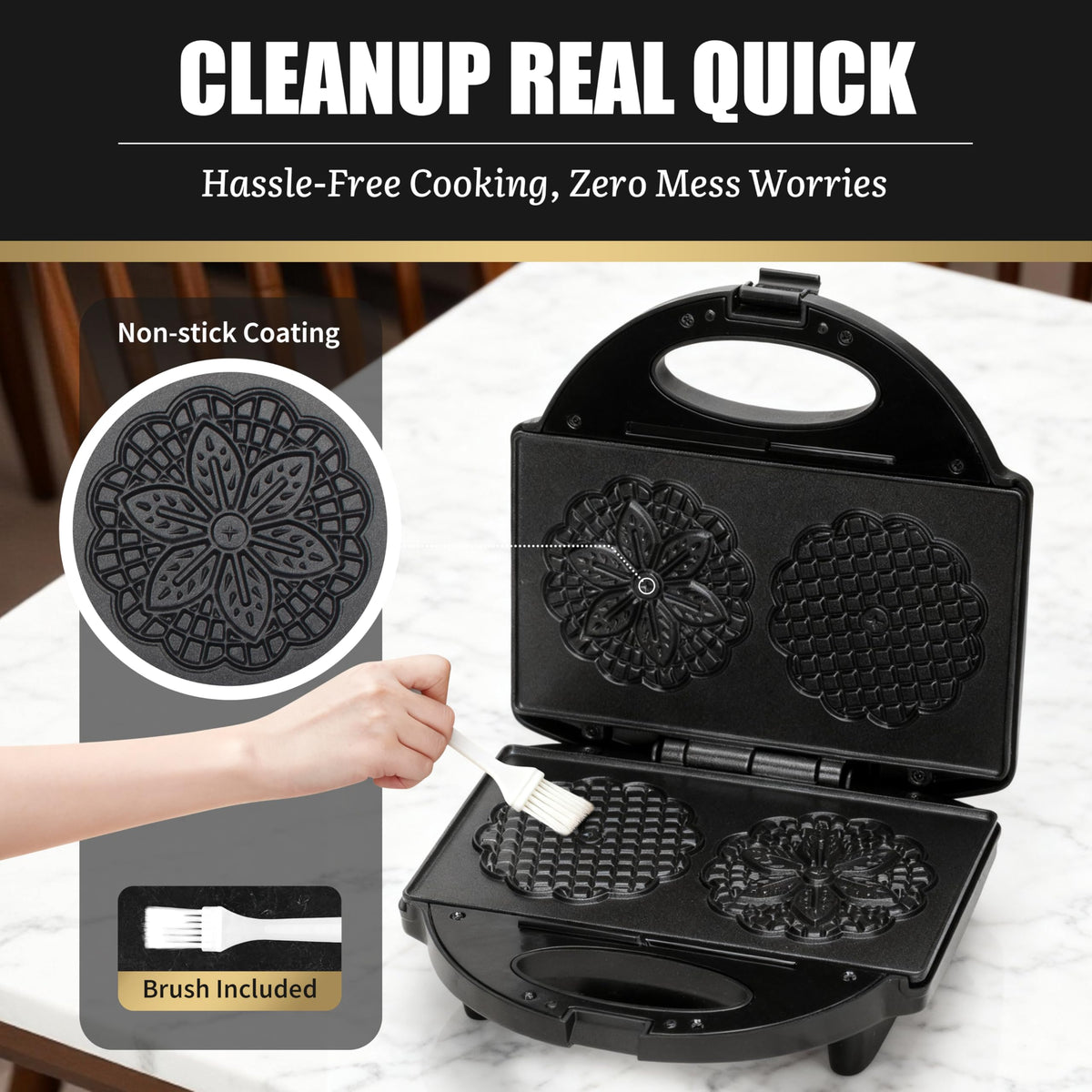 Non-stick surface ensures effortless release and simple cleanup.